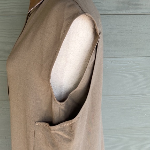 3.1 Phillip Lim Hi-Lo Wool Blend Sleeveless Dress with Leather Collar - Picture 5 of 15